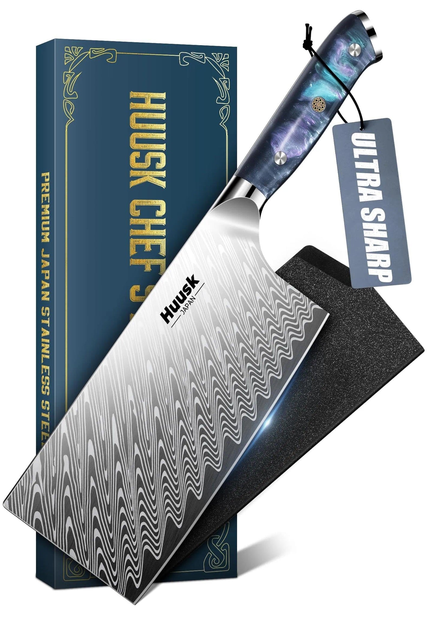 Huusk Japanese Santoku Knife 7" - Professional Chef Knife for Kitchen