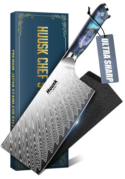 Huusk Japanese Santoku Knife 7" - Professional Chef Knife for Kitchen