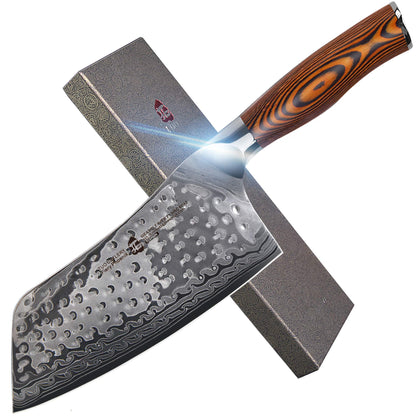 TUO Santoku Knife, 7 inch Japanese Chef Knife for Vegetable Chopping & Meat Dicing, High Carbon German Steel, Ergonomic Handle - Fiery Phoenix Series