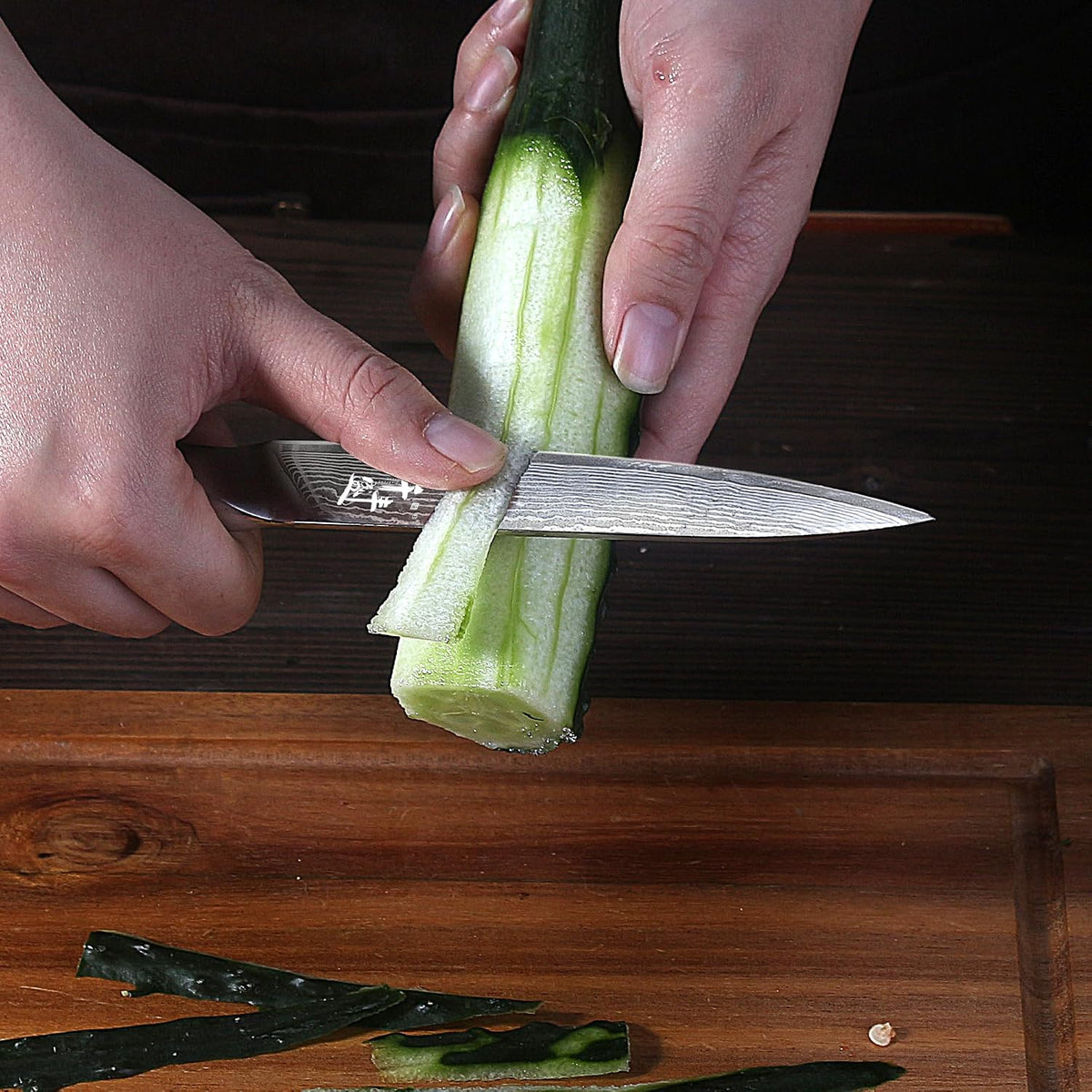 Damascus Kitchen Utility Knife, 5.5" Paring Knife VG10 Damascus Stainless Steel, 67-Layer Forged Blade, Perfect for Peeling, Slicing & Trimming