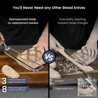 SYOKAMI 2026 Upgrade Bread Knife for Homemade Bread, World's 1st Bow-Design