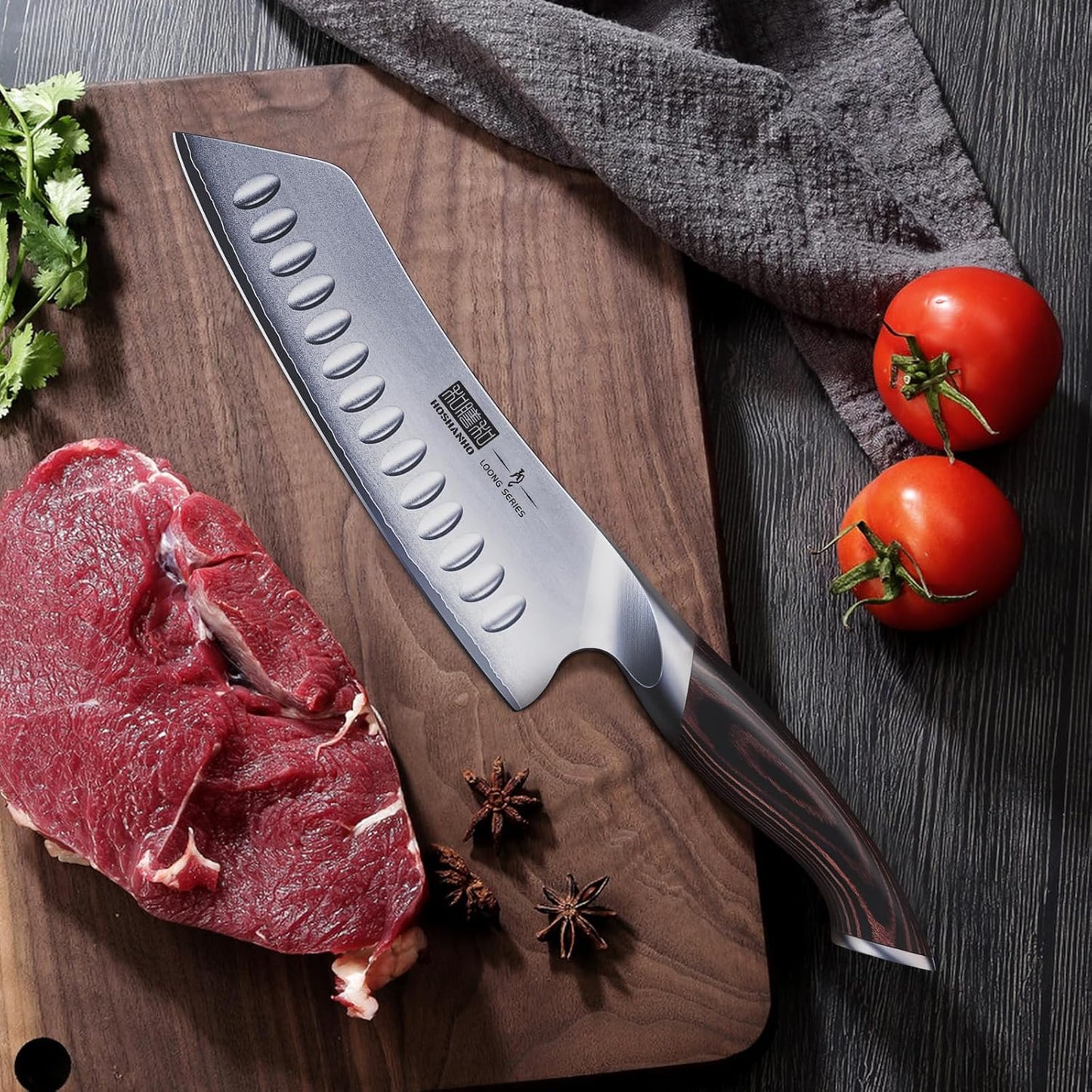 HOSHANHO 7 Inch Japanese Chef Knife, Ultra Sharp Kitchen Santoku Knives