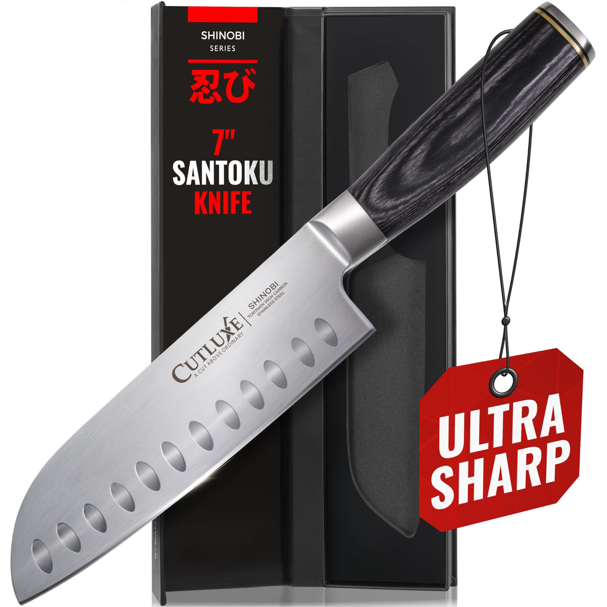 Cutluxe Santoku Knife 5" – Meat & Vegetable Chopping Knife, German Steel