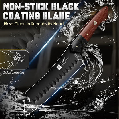 TIVOLI Santoku Knife 7 Inch - Japanese Chef Knife for Fish - Bunka Knives