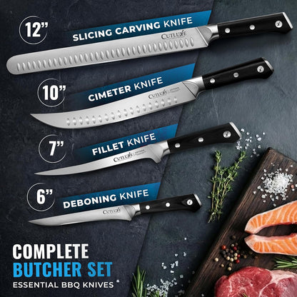 Cutluxe Butcher Knife Set, Brisket, Breaking, Boning & Fillet for Meat