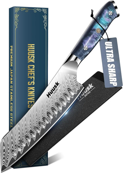 Huusk Japanese Santoku Knife 7" - Professional Chef Knife for Kitchen
