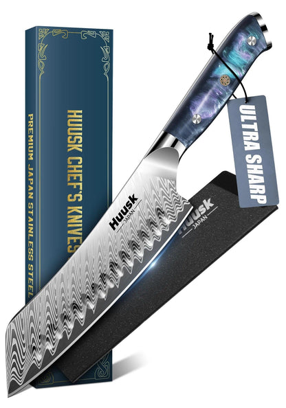 Huusk Japanese Santoku Knife 7" - Professional Chef Knife for Kitchen