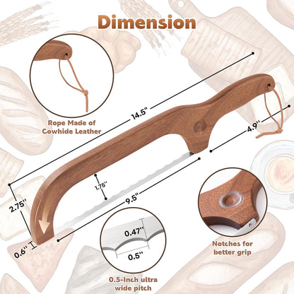 Sourdough Bread Knife for Homemade Bread Cutter, Bread Slicer for Homemade