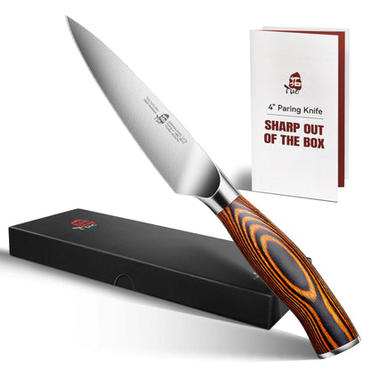 TUO Santoku Knife, 7 inch Japanese Chef Knife for Vegetable Chopping & Meat Dicing, High Carbon German Steel, Ergonomic Handle - Fiery Phoenix Series