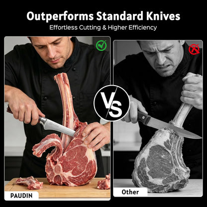 PAUDIN Boning Knife 6 Inch, Super Sharp Fillet Knife, German High Carbon Stainless Steel Deboning Knives, Professional Boning Knives for Meat Poultry Chicken, Pakkawood Handle with Gift Box