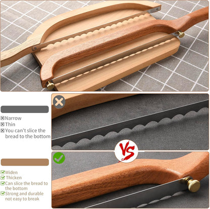 Uprichya Bread Knife for Homemade Bread Sourdough, Serrated Bread Slicer & Bread Bow Knife with Ergonomic Grip for Easy, Clean & Even Slicing