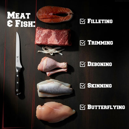 Kitchen perfection 6” Boning Knife for Meat Cutting, Fillet & Deboning