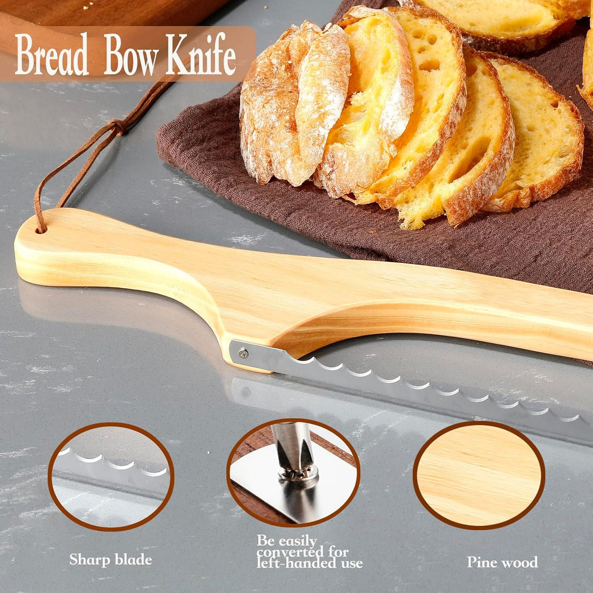 RAPSAKEMOH Sourdough bread knife, Bread slicer for homemade bread,Serrated
