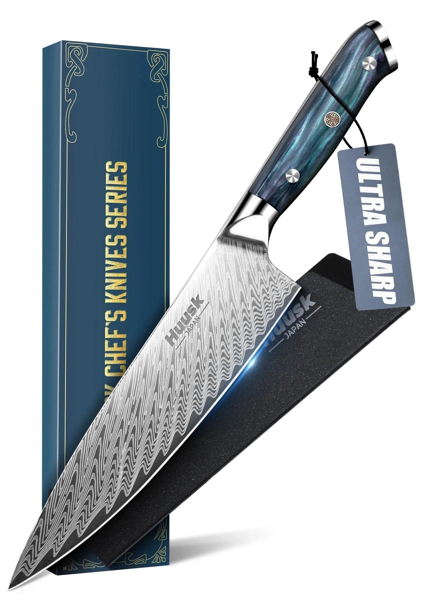 Huusk Japanese Santoku Knife 7" - Professional Chef Knife for Kitchen