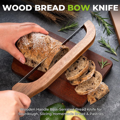 RAPSAKEMOH Sourdough bread knife,Bread Slicer for Homemade,Even Slicing