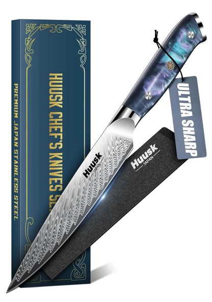 Huusk Japanese Santoku Knife 7" - Professional Chef Knife for Kitchen