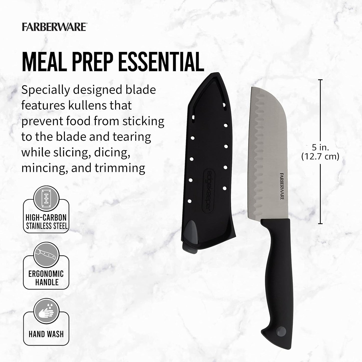 Farberware EdgeKeeper 5-Inch Santoku Knife with Sharpening Cover