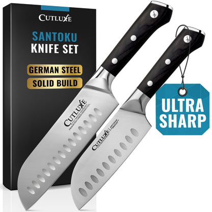 Cutluxe Santoku Knife 5" – Meat & Vegetable Chopping Knife, German Steel