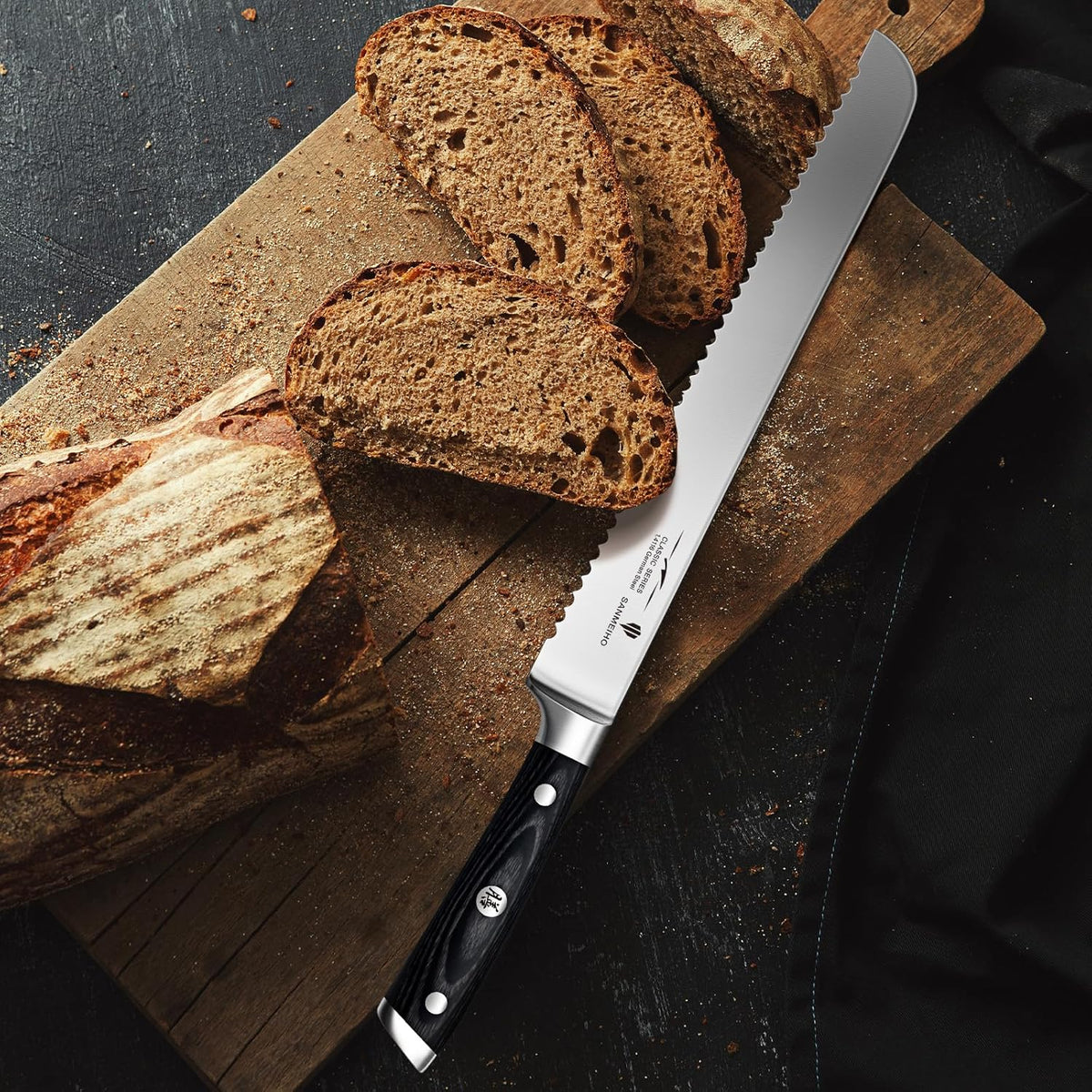 10-Inch Serrated Bread & Sourdough Knife with Wood Handle