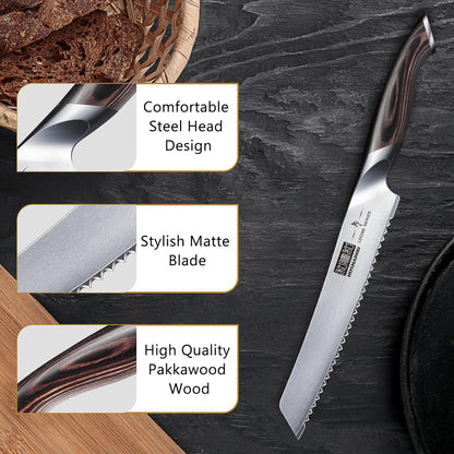 HOSHANHO Bread Knife 8 inch, Ultra Sharp Japanese Serrated Bread Knife