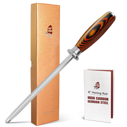 TUO Santoku Knife, 7 inch Japanese Chef Knife for Vegetable Chopping & Meat Dicing, High Carbon German Steel, Ergonomic Handle - Fiery Phoenix Series