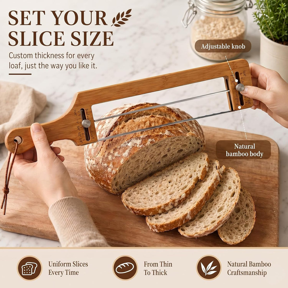 Bread Slicer Adjustable Bread Knife with Lame for Sourdough Homemade Loaf