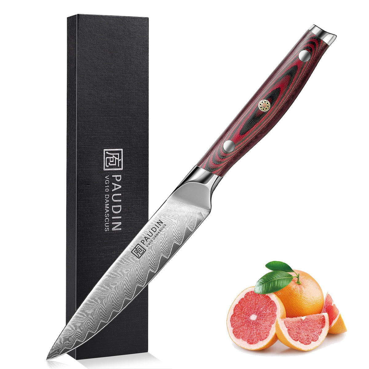 PAUDIN Santoku Knife Chef Knife, Ultra Sharp 7" Kitchen Knife for Cooking