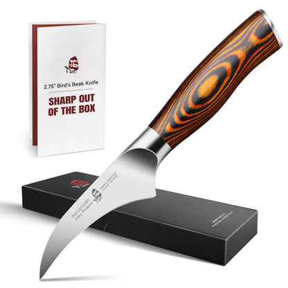 TUO Santoku Knife, 7 inch Japanese Chef Knife for Vegetable Chopping & Meat Dicing, High Carbon German Steel, Ergonomic Handle - Fiery Phoenix Series