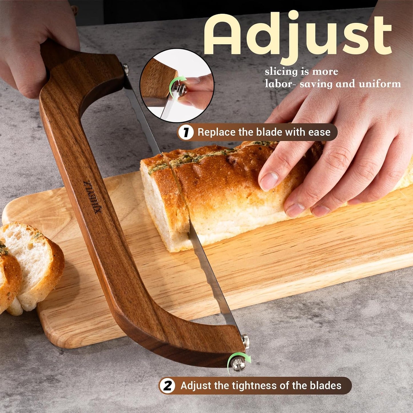 Sourdough bread knife,Bread slicer for homemade bread,(1,brown)