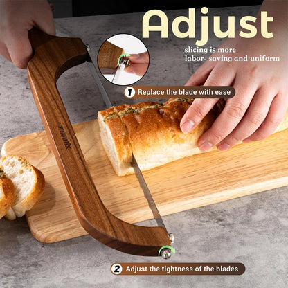 Sourdough bread knife,Bread slicer for homemade bread,(1,brown)