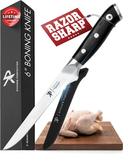 Kitchen perfection 6” Boning Knife for Meat Cutting, Fillet & Deboning