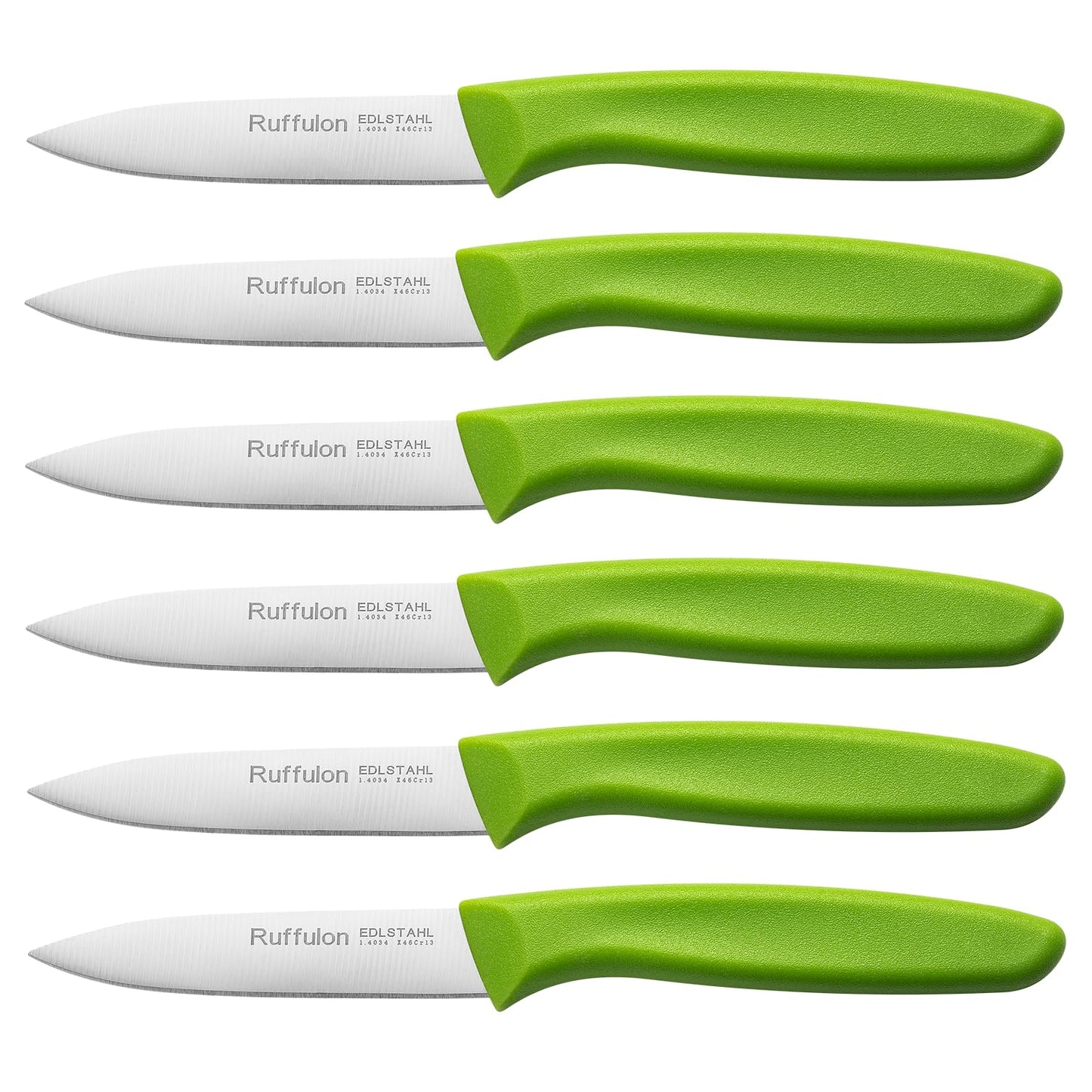 Paring & Fruit Knives Set of 6, Stainless Steel Sharp Blades, Multicolor.