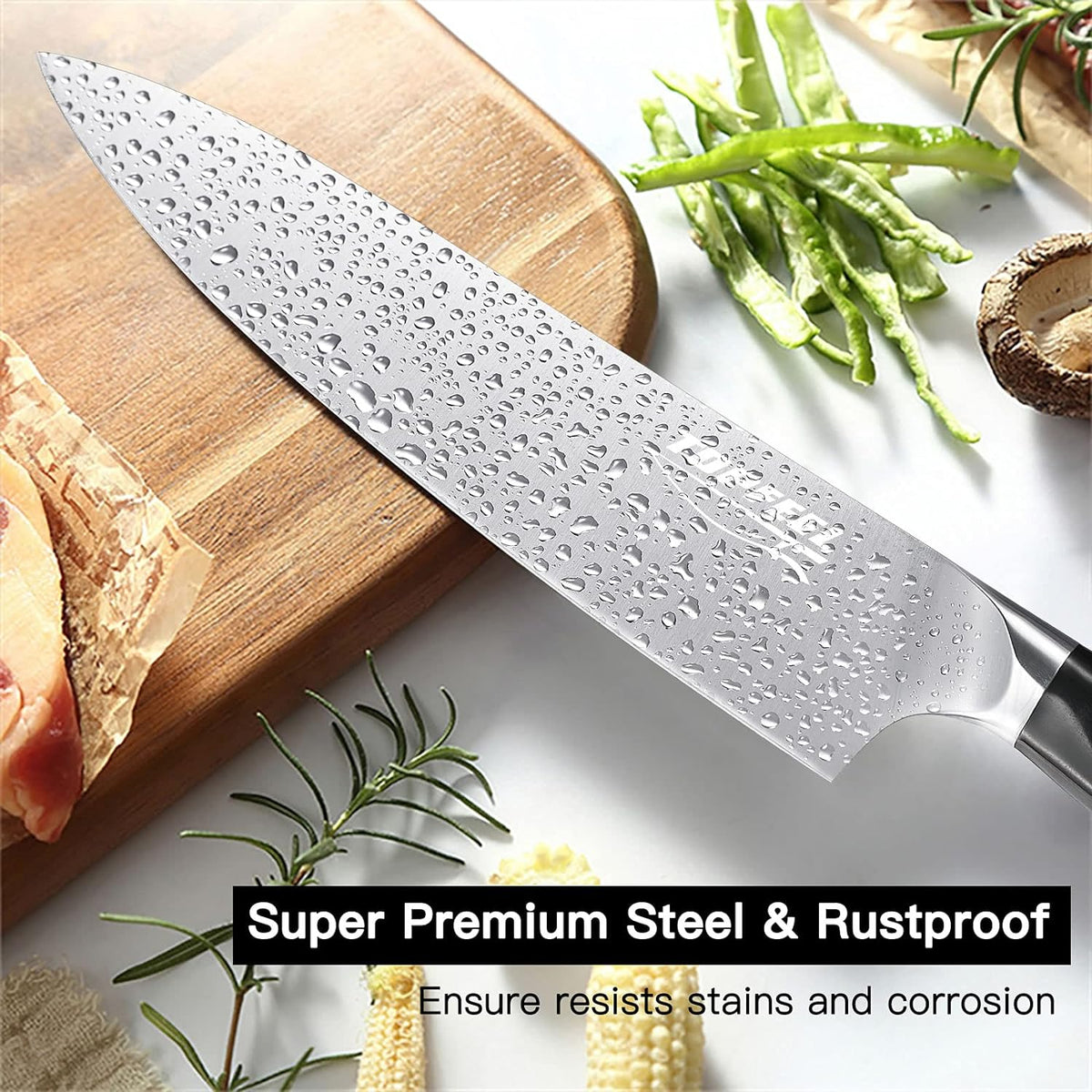 Topfeel 3PCS Chef Knife Set, German High Carbon Steel