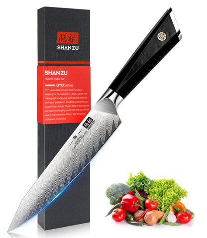 SHAN ZU Damascus Chef Knife Santoku Knife 7 Inch