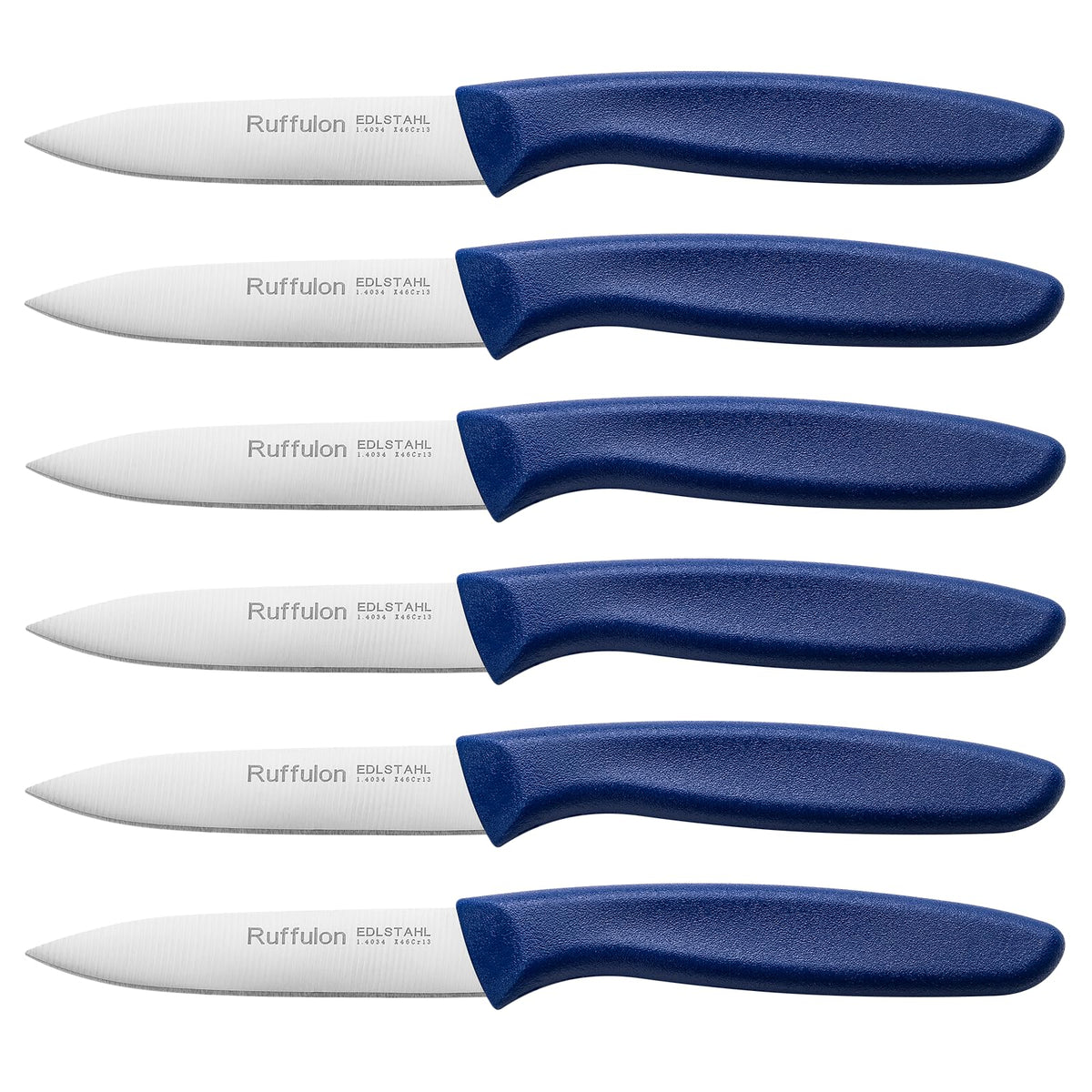 Paring & Fruit Knives Set of 6, Stainless Steel Sharp Blades, Multicolor.