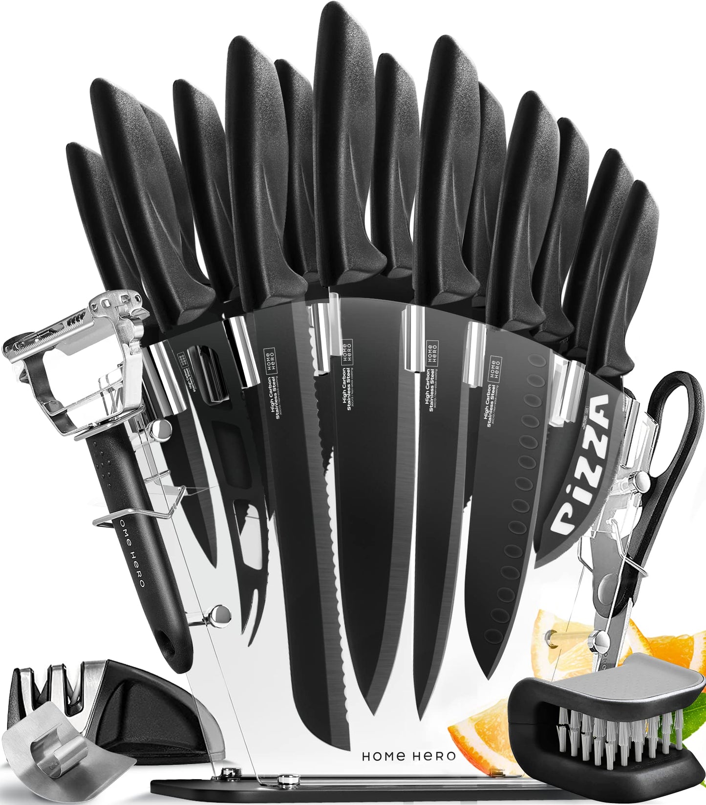 Home Hero Santoku Knife with Sheath - High Carbon Stainless Steel Knife