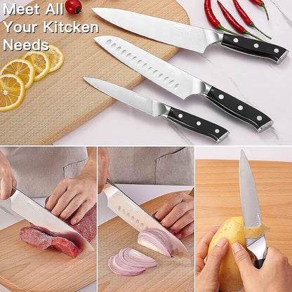 Topfeel 3PCS Chef Knife Set, German High Carbon Steel
