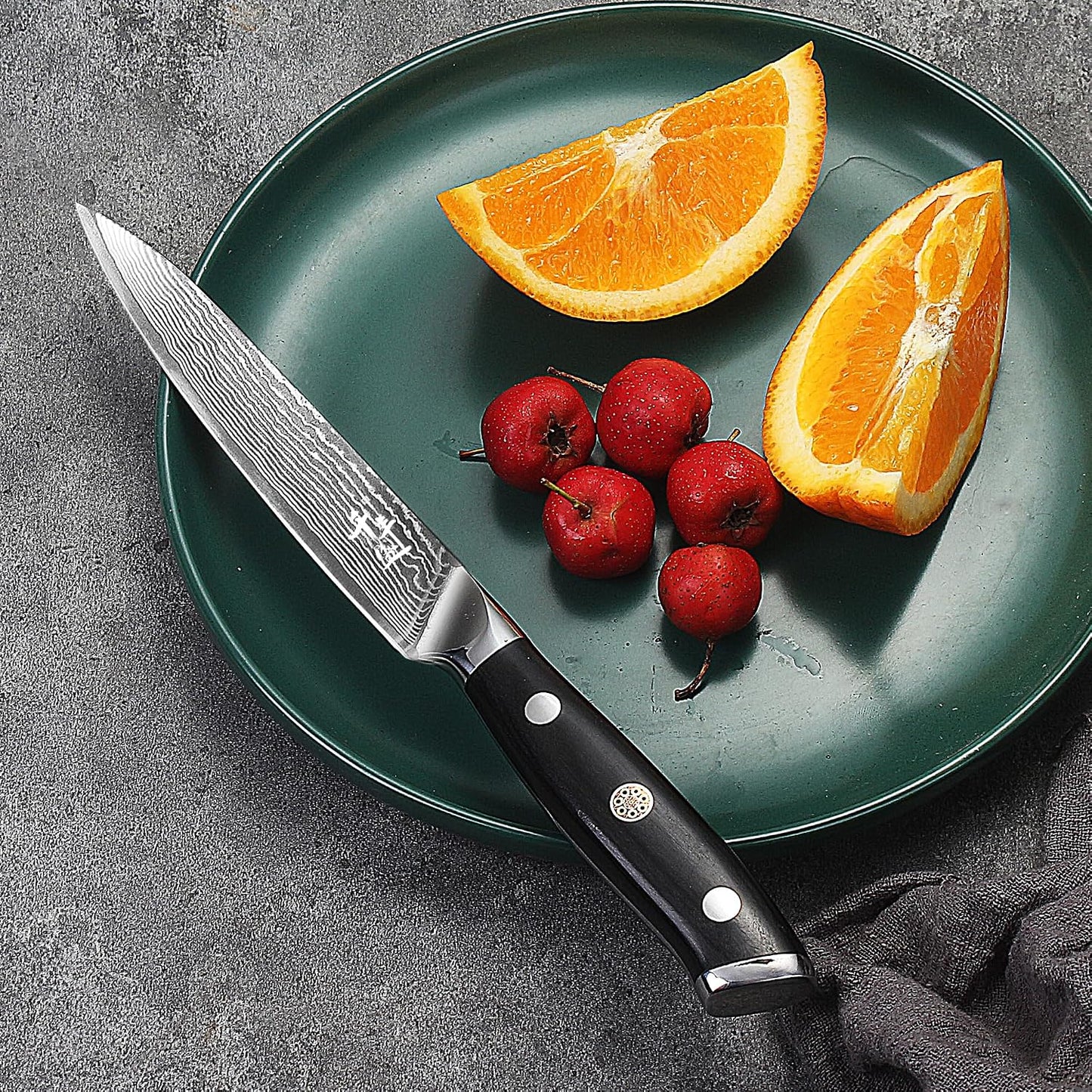Damascus Kitchen Utility Knife, 5.5" Paring Knife VG10 Damascus Stainless Steel, 67-Layer Forged Blade, Perfect for Peeling, Slicing & Trimming