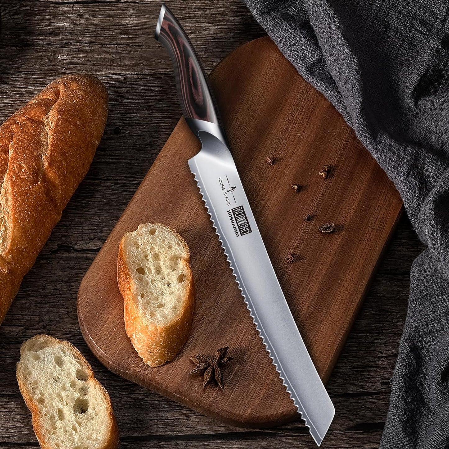 HOSHANHO Bread Knife 10 inch, Ultra Sharp Japanese Serrated Bread Knife