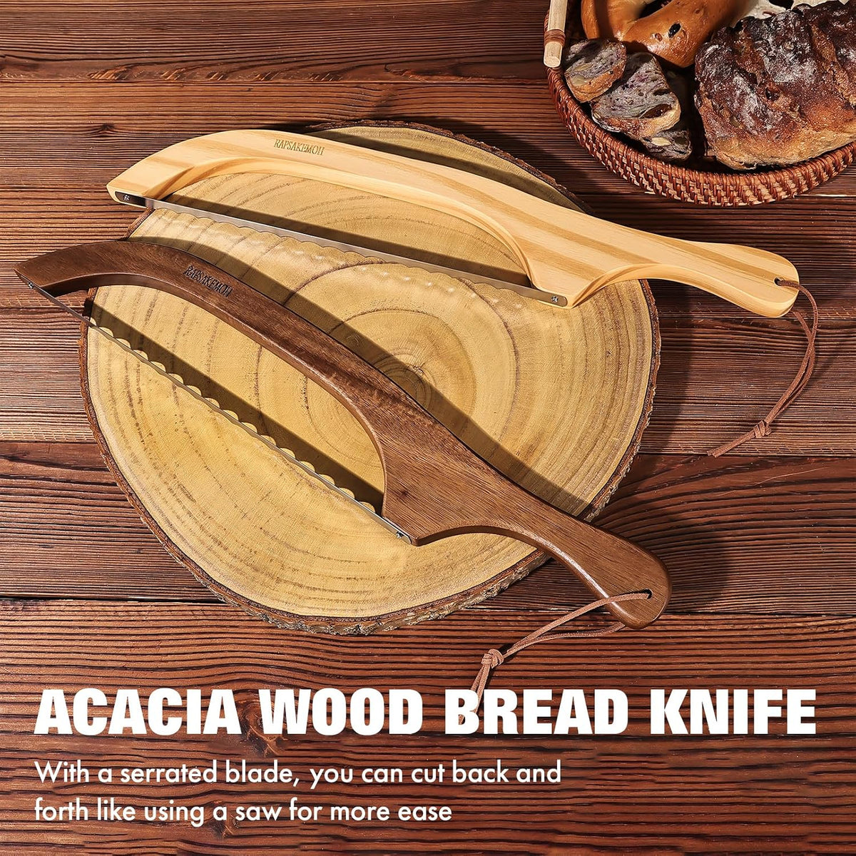 RAPSAKEMOH Sourdough bread knife, Bread slicer for homemade bread,Serrated