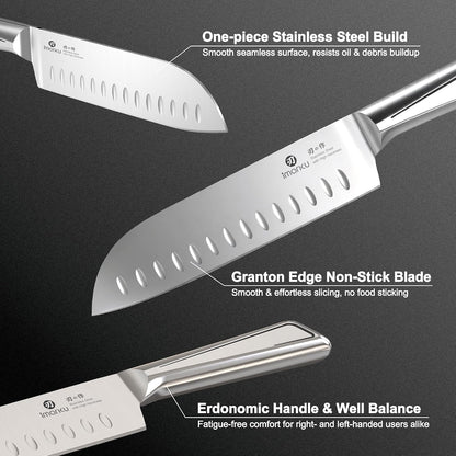 imarku Santoku Knife 7 Inch, Japanese Sharp High Carbon Stainless Steel