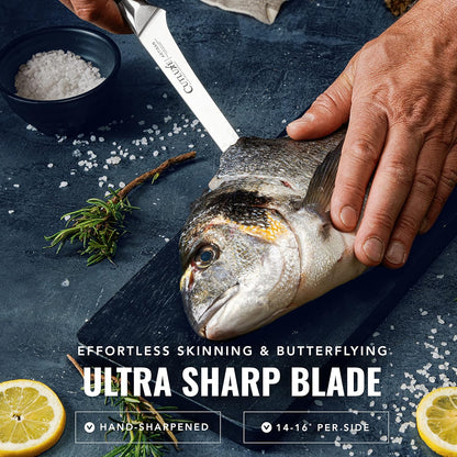 Cutluxe Boning Knife, 6" Razor Sharp Fillet Knife for Meat Cutting