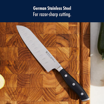 HENCKELS Forged Accent Razor-Sharp 2-pc Knife Set, Santoku Knife 5 Inch, Santoku Knife 7 Inch, German Engineered Informed by 100+ Years of Mastery,Black
