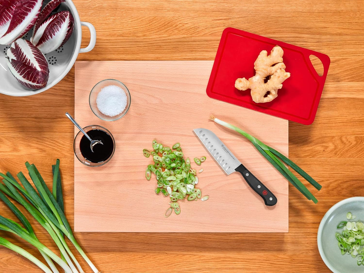 WÜSTHOF Gourmet 5" Hollow Edge Santoku Knife, Black