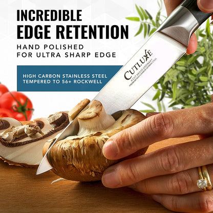 Cutluxe Kitchen Utility Knife, 5.5" Paring Knife – Razor Sharp Blade