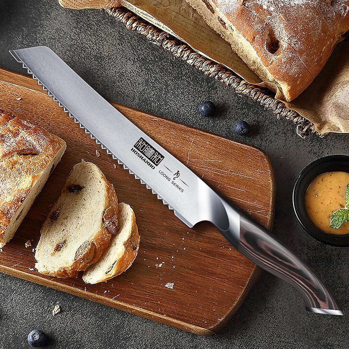 HOSHANHO Bread Knife 8 inch, Ultra Sharp Japanese Serrated Bread Knife