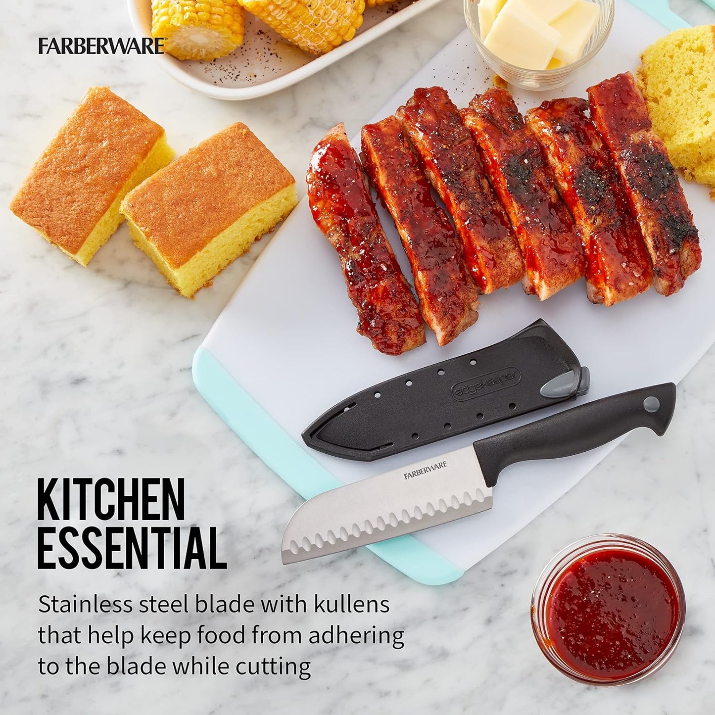 Farberware EdgeKeeper 5-Inch Santoku Knife with Sharpening Cover