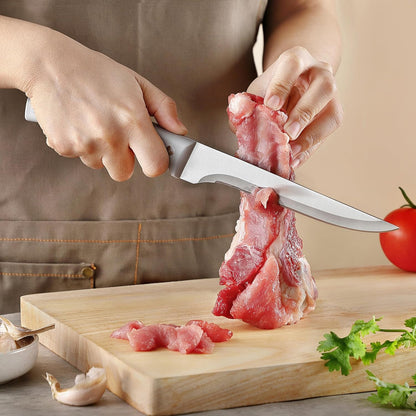 MONGSEW 3PCS Boning Knife, German Stainless Steel Fillet Knives, 6 inch Curved Boning Deboning Filet Fillet Knife for Meat, Fish, Poultry, Cutting, Trimming, Ergonomic Rubber Handle, Dishwasher Safe